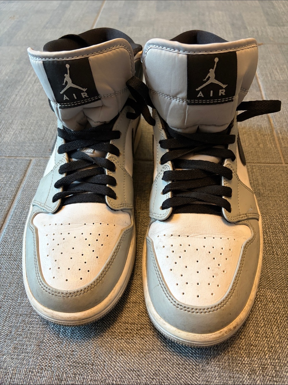 Nike Air Jordan High-Top Sneakers - White, Gray & Black